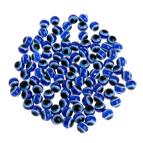 TAKOXIA Perlen, 100 Stück, Vintage-Blau/Farbe für bösen Blick, runde Perlen, 8 mm Auge, Schmuck, Geschenke zum Valentinstag von TAKOXIA