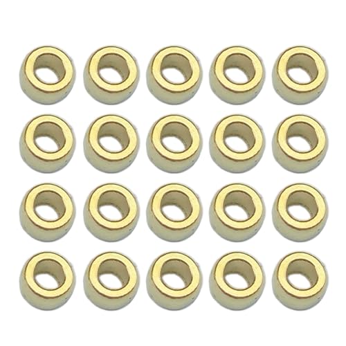 TAKOXIA Perlen, 20 Stück, Kupfer-Isolat, Messingperlen, Zubehör, runde/quadratisch, Paracord-Perlen für Schmuckherstellung von TAKOXIA