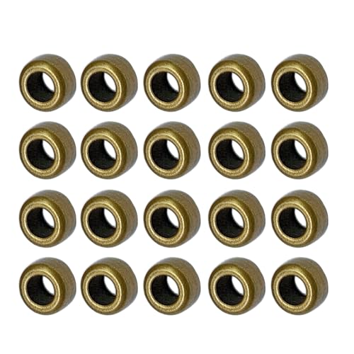 TAKOXIA Perlen, 20 Stück, Kupfer-Isolat, Messingperlen, Zubehör, runde/quadratisch, Paracord-Perlen für Schmuckherstellung von TAKOXIA