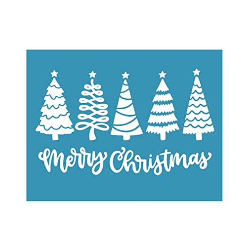 TAKOXIA Selbstklebende Siebdruck-Schablone für Weihnachtsbaum, zum Bemalen von Holz, T-Shirt, Kissen, Stoffbeutel von TAKOXIA