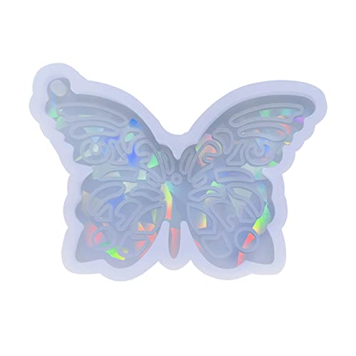 TAKOXIA Silikonform, holografische Schlüsselanhänger-Silikonform, Anhänger, Schmetterlings-Epoxidharz, Gießform für Handwerk, Schmuckherstellung von TAKOXIA
