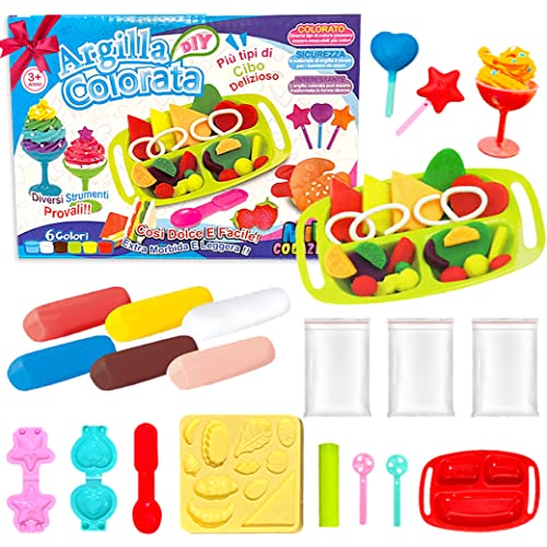 TALENTOYS Knete Ab 3 4 5 6 Jahre Knete Set Kinderknete Kinderspielzeug Knetspielzeug Junge Mädchen Spielzeug Knete Zubehör Knetzubehör Knetwerkzeug Knete Kinder Knetä Set Set Modelliermasse - Essen von TALENTOYS