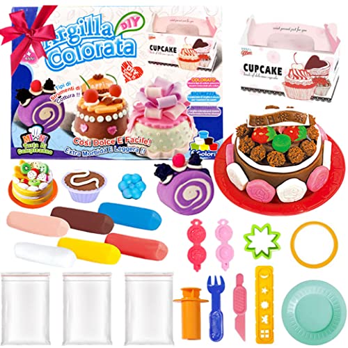 TALENTOYS Knete Ab 3 4 5 6 Jahre Knete Set Kinderknete Kinderspielzeug Knetspielzeug knetpresse Spielzeug Knete Zubehör Knetzubehör Knetwerkzeug Knete Kinder Knetä Set Set Modelliermasse - Kuchen von TALENTOYS