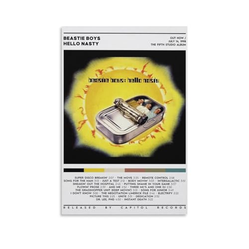 TALLJO Beastie Boys – Hello Nasty Leinwand-Poster, Wanddekoration, Kunst, Gemälde, Wohnzimmer, Schlafzimmer, Dekoration, Geschenk, ungerahmt, 30 x 45 cm von TALLJO