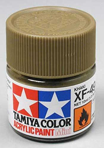 Tamiya 81749 – Acrylfarbe Mini, matt Khaki, Flasche 10 ml, xf-49 von TAMIYA