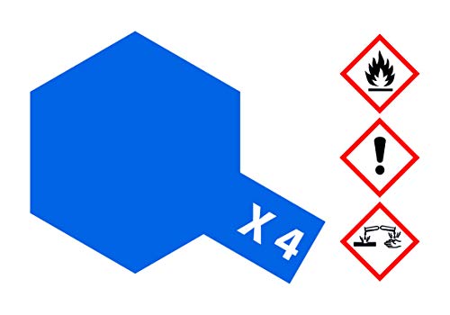 TAMIYA 81004 X-4 Blau glänzend 23 ml - Lackierfarbe für Plastikmodellbau, Modellbau und Bastelzubehör, Farbe für den Modellbau von TAMIYA