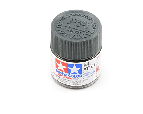 Tamiya 81761 Mini-Acrylfarbe, matt, dunkelgrün, 10 ml, XF-61 von TAMIYA