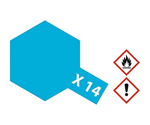 TAMIYA 81014 X-14 Himmelblau glänzend 23 ml - Lackierfarbe für Plastikmodellbau, Modellbau und Bastelzubehör, Farbe für den Modellbau von TAMIYA