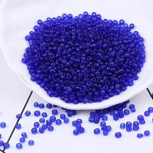 TAMUNI 30000 Stück 30 mm runde blaue Glasperlen zur Schmuckherstellung Ponyperlen Reisperlen Mini-Rocailles-Perlen für Armbänder Bastelarbeiten Ohrringe DIY-Röhren von TAMUNI