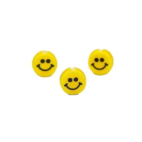 TAMUNI Punk Gelbe Smiley Porzellan Perle 20PCS 16 * 10MM Handgemachte Keramik Perlen Für Schmuck Machen Armband Lose Spacer perlen Handwerk Machen von TAMUNI