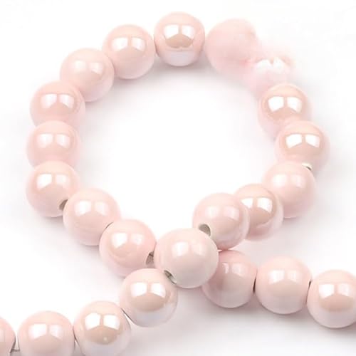 TAMUNI Süße rosa Serie Perlen 10/20 Stück 6–20 mm handgefertigte Keramikperlen für Schmuckherstellung Halsketten Armbänder lose Perlen Charms Basteln von TAMUNI