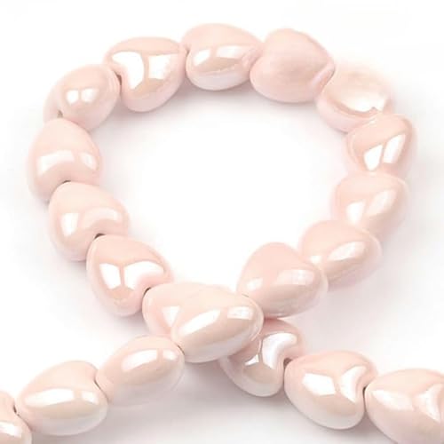 TAMUNI Süße rosa Serie Perlen 10/20 Stück 6–20 mm handgefertigte Keramikperlen für Schmuckherstellung Halsketten Armbänder lose Perlen Charms Basteln von TAMUNI