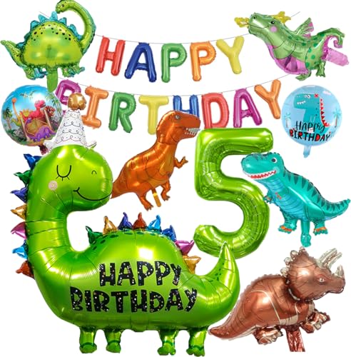 Dino Geburtstag Deko, Geburtstagsdeko Jungen,Dino Deko Kindergeburtstag Grün für Dinosaurier Party Dekoration Dschungel Party Kinder (5 Jahre) von TAMYID