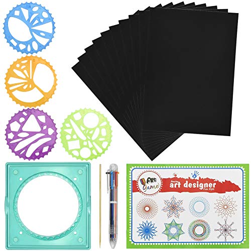 TANCUDER 18 Stück Multifunktionale Spirograph Verschiedene Spirale Stencil Deluxe Spirograph Drawing Set Spiral Zeichenwerkzeug für Freund, Erwachsene von TANCUDER