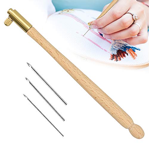 TANCUDER Stickerei Perlen mit 3 Nadeln 70/90/100 Tambour Haken Crochet Tool für Stickerei Einfädler DIY Nähen von TANCUDER