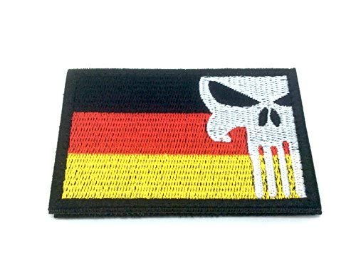 Deutschland Deutsch Schädel Gestickte Airsoft Klettverschluss-Flecken Patch von TANGDIAABBCC