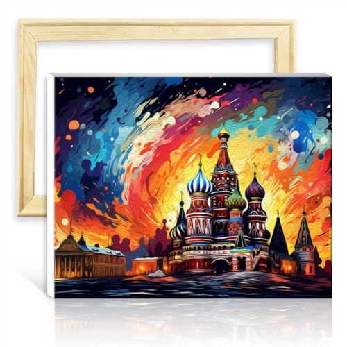 TANGFEIY Malen nach Zahlen-Set, Russland, Sankt Petersburg, Malen für Erwachsene, mit Pinseln und Acrylfarbe auf Leinwand für Eltern-Kind-Zeit, mit Rahmen (40 x 50 cm) von TANGFEIY