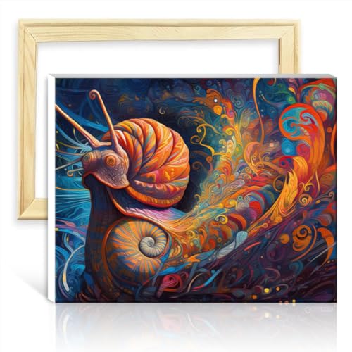 TANGFEIY Malen-nach-Zahlen-Set, Schnecke, Malen nach Zahlen, Erwachsene und Kinder, Anfänger, Acrylzahlen mit Pinseln für die Wanddekoration zu Hause, Geschenke, ohne Rahmen (40 x 50 cm) von TANGFEIY