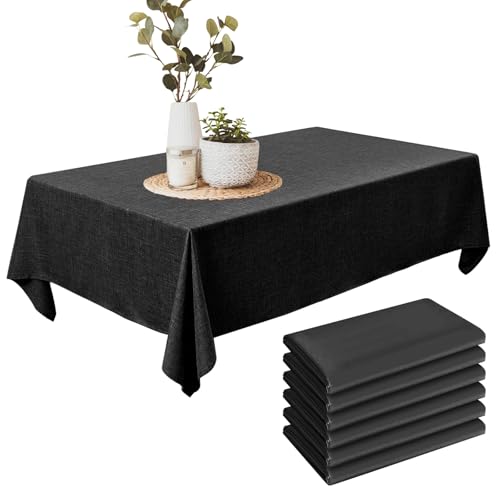 6 Stück Einweg-Tischdecken, Tischdecke 137 x 274 cm Black Tischdecke Kunststoff Wasserdicht ölbeständig für rechteckige Tische,Weisse Tischdecken für Party Hochzeiten Haushalt Picknick Geburtstags von TANGHSE