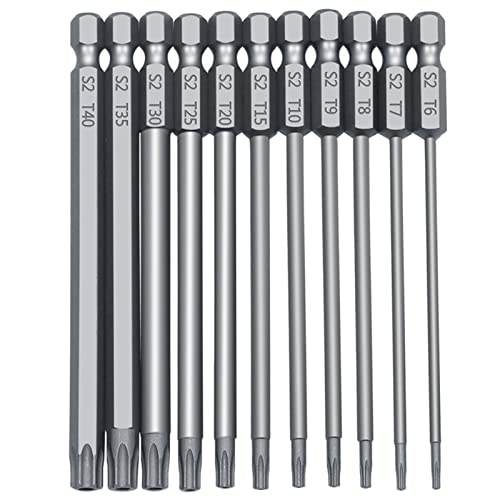 11 stücke 12 stücke Sicherheitsbit Set Manipulationssicherschraubendreher Bohrer Schraub Treiberbits(11pcs 100mm) von TANGJIANCHENG