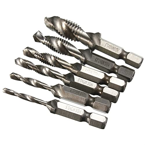 Schraubbohrer-Tap-Bit M3-M10 6pcs / satz Wasserhähne Bohrer Bits Hochgeschwindigkeits-Stahl-Kombination Senker Hex-Schaft von TANGJIANCHENG