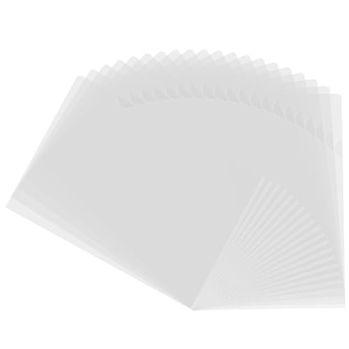 20pcs Kunststoffordner für Dokumente 9x12 '' L-Typ Clear Plastic Sleeves mit Lichtbogen-förmigen, wasserdichten und fleckresistenten Projektordnern, Bürovorräte von TANGPINGMAO