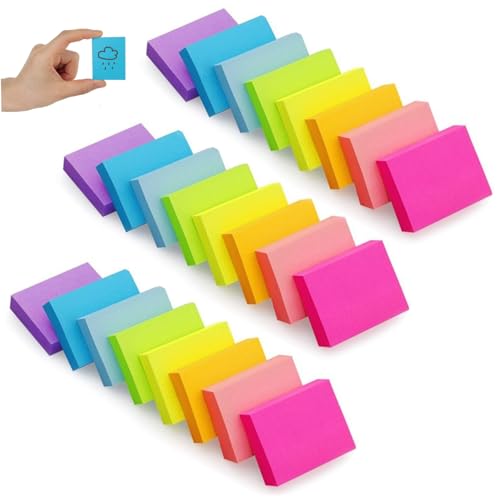 24pcs Sticky Note Pads Set auffällige helle 1,5x2 '' Sticky Notes Starke klebrige Klebstoff-Recycling-Notizpolster für Wände, Türen und Monitore Bürovorräte von TANGPINGMAO