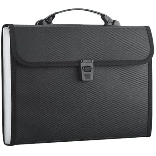 Akkordeon -Datei Organizer, wasserdicht 13x9.4 Datei Organizer mit Handle und 13 Taschen, die zipperte tragbare Dokumentenorganisator, Black Office Supplies erweitern von TANGPINGMAO