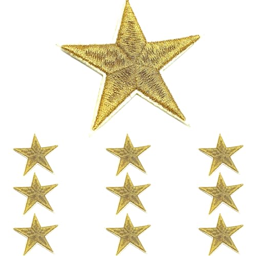 Sticked Star Patch Eisen auf Flecken Aufkleber Kleber bestickter Star Patch Applique DIY Craft Accessoire für Kleidung 10pcs von TANGPINGMAO