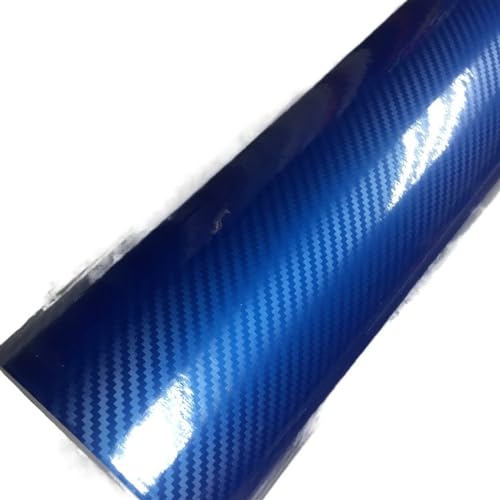 TANGSIYANG Autofolie 14 Arten Blaue Kohlefaser-Autoaufkleber, Vinylfolie, glänzend, matt, Chrom, Verpackungsfolie, Autoaufkleber, Styling, Roller, Motorrad Auto Folie(5D Blue 3D tex,50CM X 200CM) von TANGSIYANG