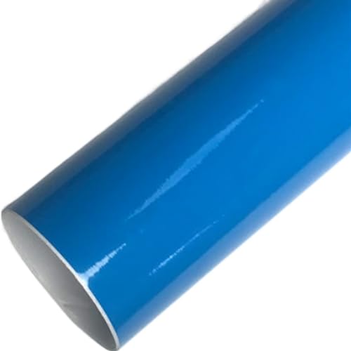 TANGSIYANG Autofolie 14 Arten Blaue Kohlefaser-Autoaufkleber, Vinylfolie, glänzend, matt, Chrom, Verpackungsfolie, Autoaufkleber, Styling, Roller, Motorrad Auto Folie(Glossy Middle Blue,20CM X 152CM) von TANGSIYANG