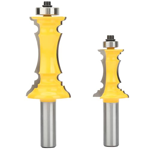 2 Stück Kronenform-Fräser, 1/2-Zoll-Schaft, professionelle Holzbearbeitungsfräser, geschlossenes und geschmiertes Lager, computerausgeglichen für glattes, dekoratives Design von TANIQIACA