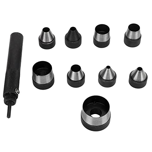 9 Größen hohlpunsches Set, Lederloch -Loch -Loch -Kit, Labor Saving Silent Punch Tool, Leichtes tragbares Edelstahl, weit verbreitete Lederfahrzeug verwendet von TANIQIACA