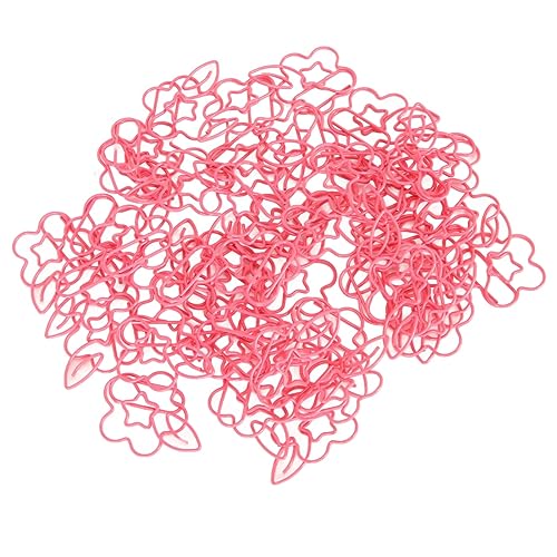 90 Stück kreativ niedliche Metall-Büroklammern, klein und tragbar für Studenten, Bürolieferanten, starke Klemmkraft, stabil und (Pink) von TANIQIACA