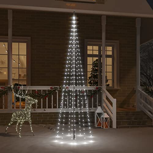 TANZEM Weihnachtsbaum für Fahnenmast Kaltweiß 310, Weihnachtsbaum, Baumbeleuchtung Außen, Christbaumlichterketten, Christbaumbeleuchtung Außen, 300 cm von TANZEM