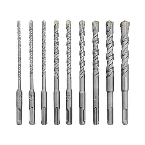 TANZWZGPKE 9pcs / set 160m M Bohrer Set Rundgriff Elektrische Hammer Bohrmaschine Beton Wand Ziegelsteinbaustein Mauerwerk bisschen von TANZWZGPKE