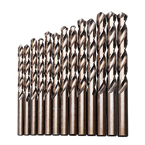 TANZWZGPKE M42 HSS- CO Twist Bohrer Set 3 Randkopf 8% Hohe Kobaltbohrer Härte 68-70 HRC. for Edelstahl-Holz-Metallbohrungen bisschen(13pcs) von TANZWZGPKE