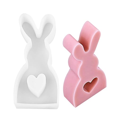 TAOLE Silikonform Hase Gießform Ostern, Silikonform Kerzen Ostern Hase Backform, 3D Osterhase Silikonform Formen Kerze Gießen Hohl Liebe Ostern Form Hase von TAOLE