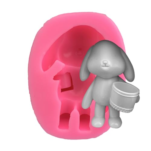 TAOLE Silikonform Osterhase 3D, Gießform Haseneimer Süßigkeiten Silikonformen Kuchenform Fondant Form Resin Molds Für Tortendeko, Schokolade, Seife, Sojawachs Kerzen, Ostergeschenke von TAOLE