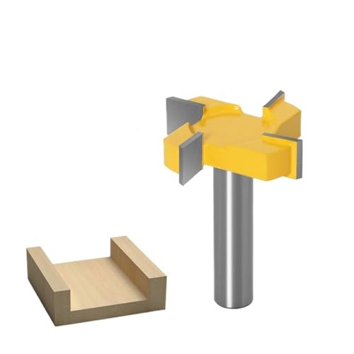 1 Stück CNC-Spoilboard-Oberflächenfräser, 4 Flügel, Plattenabflachungsfräser, 12 mm, 1/2 Zoll Schaft, T-Typ, Schlitzen, Holzfräser(12.7X6.35) von TAOMENJS