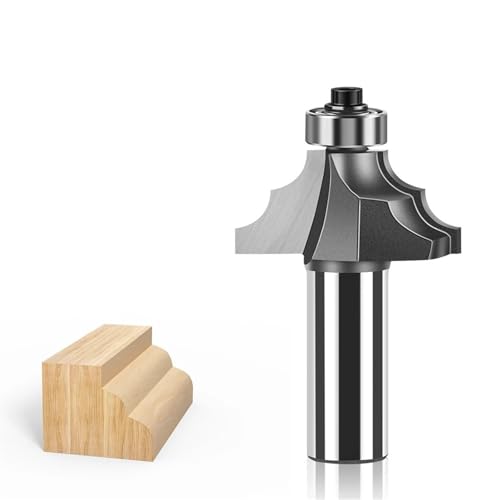 1 Stück Double Round Over Edge Forming Router Bit, 6 mm 1/4 Zoll 12 mm 1/2 Zoll Schaft Handlauf Holzbearbeitungswerkzeuge Abrundung über Router Bit(12.7mmx31.75mm) von TAOMENJS