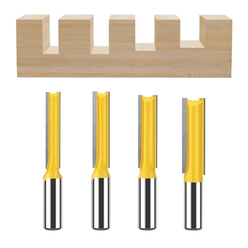 4-teiliges 12-mm-1/2-Zoll-Schaft-Doppelnut-Fräser-Bit-Set, Wolframcarbid-Holzbearbeitungs-Fräswerkzeuge, Trimm-Nut-Bits(4PCS 0.5in Shank) von TAOMENJS