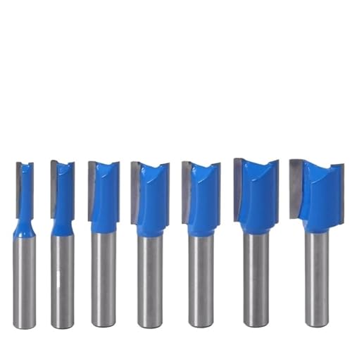 7 teile/satz Doppel Flöte Gerade Router Bit Set, 8mm Schaft Gerade Cut Router Bit Wolfram Hartmetall Trimmen Holzbearbeitung fräser Werkzeuge von TAOMENJS