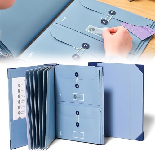 Cartella di file, raccoglitore di documenti importanti, raccoglitore a fisarmonica tascabile, (blu)(Blu++ un quaderno) von TAOXUNLOVE
