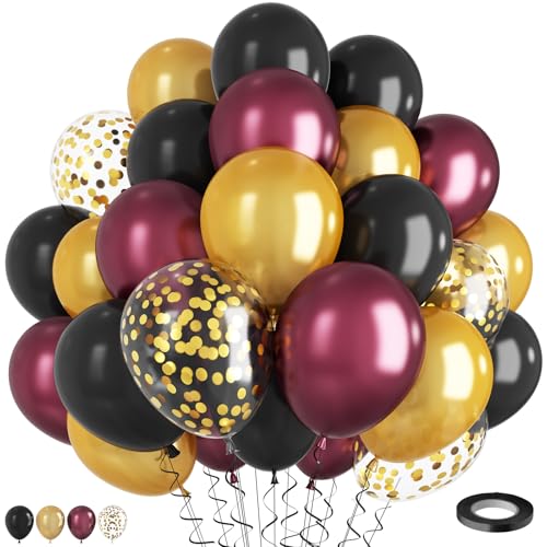 Schwarz-Burgund-Gold-Luftballons von TAOYE