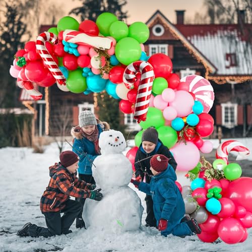 Weihnachten Luftballons Girlande Grün Rot Rosa von TAOYE