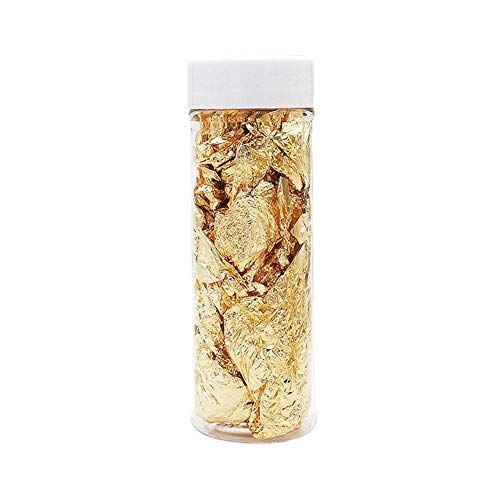 TAOYUN 2g Goldfolie Flocken Metallic Leaf Drink Food Dessert Kuchen EIS Malerei Nail Art Vergoldung Crafting Harz Schmuck Herstellung Schleim Dekoration Gold, Silber Farben von TAOYUN