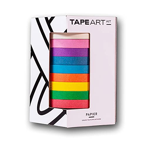 Tape Art Paper Kit Bunt | Tape Art Klebeband bekannt aus dem TV | Farbige Papier Klebestreifen für Klebeband Kunst | Kreppband für Wandbilder, Kunst, Handwerk und Beschriftung von TAPE ART KIT