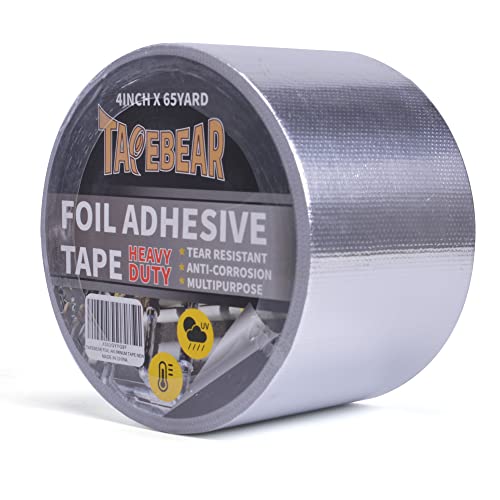 TAPEBEAR Aluminiumband Klebeband Verstärkt Mit Einem Glasgittergewebe Alu Klebeband Metallklebeband Aluband, Hitzebeständiges 80° C ~ 100° C 4inch X 65yard von TAPEBEAR