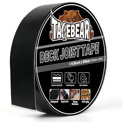 TAPEBEAR Butylband Dichtungsband Wasserdichtes 40mm×15m, Dach Reparaturband Butyl Klebeband Selbstklebend Bitumenband Korrosionsschutz für Holzbalken und Balken von TAPEBEAR